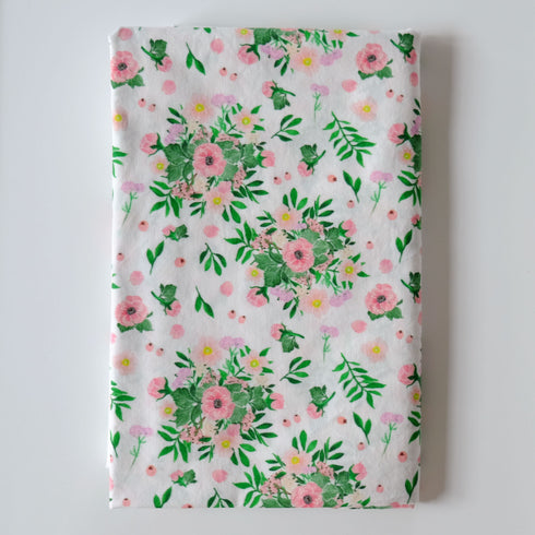 Bouquet of Flowers White Cotton